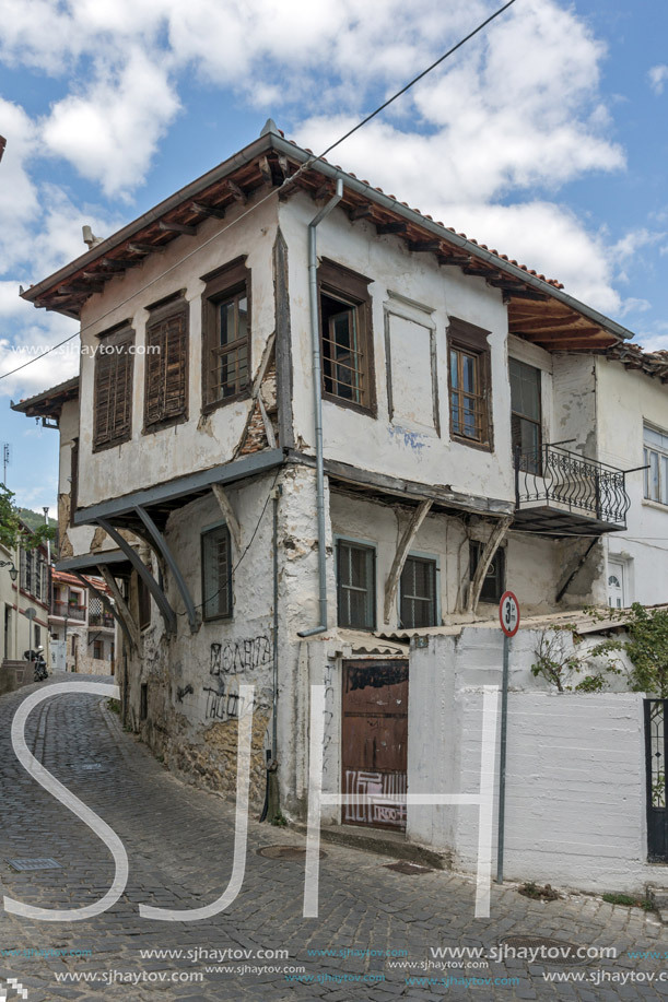 XANTHI, GREECE - SEPTEMBER 23, 2017: Street and old houses in old town of Xanthi, East Macedonia and Thrace, Greece