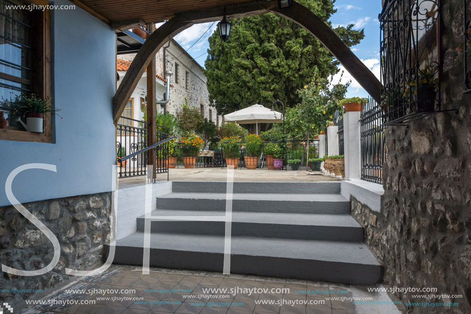 XANTHI, GREECE - SEPTEMBER 23, 2017: Street and old houses in old town of Xanthi, East Macedonia and Thrace, Greece