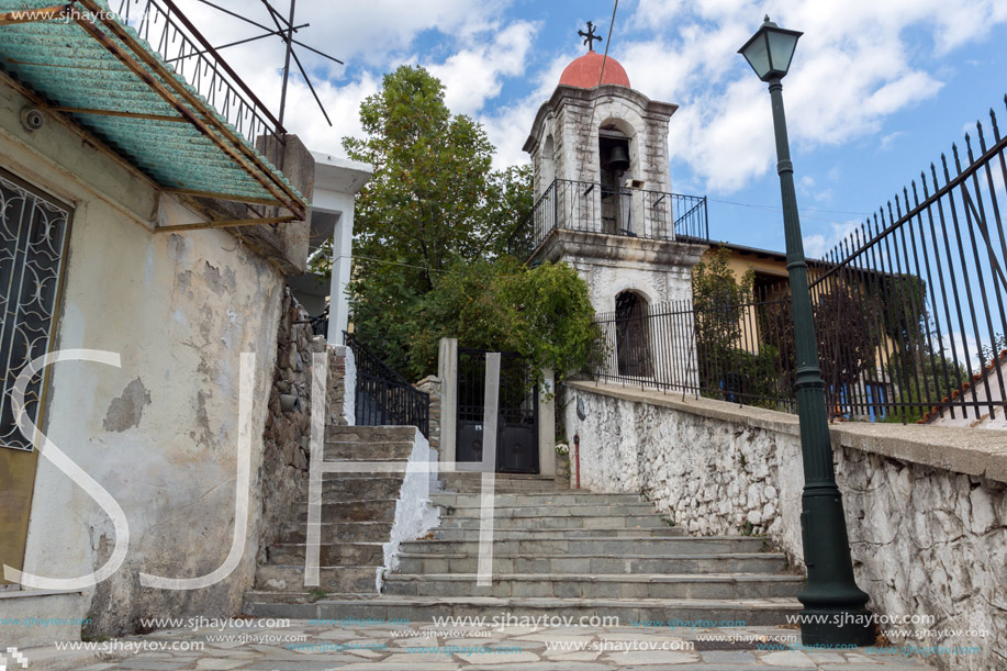 XANTHI, GREECE - SEPTEMBER 23, 2017: Street and old houses in old town of Xanthi, East Macedonia and Thrace, Greece