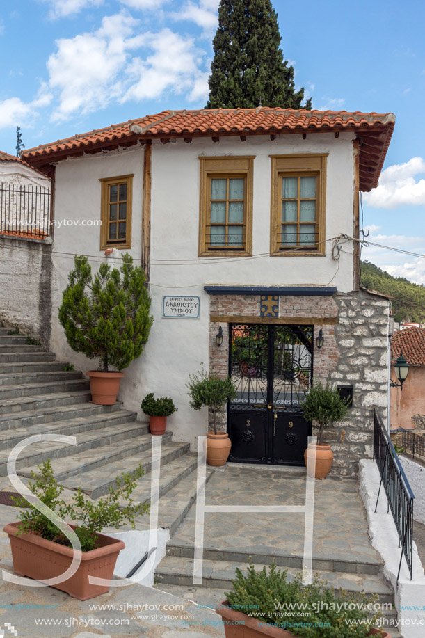 XANTHI, GREECE - SEPTEMBER 23, 2017: Street and old houses in old town of Xanthi, East Macedonia and Thrace, Greece