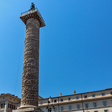 ROME, ITALY - JUNE 23, 2017: Amazing view of Marcus Aurelius Column in city of Rome, Italy