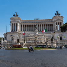 ROME, ITALY - JUNE 23, 2017: Amazing view of Altar of the Fatherland- Altare della Patria, known as the national Monument to Victor Emmanuel II in city of Rome, Italy
