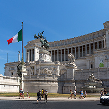 ROME, ITALY - JUNE 23, 2017: Amazing view of Altar of the Fatherland- Altare della Patria, known as the national Monument to Victor Emmanuel II in city of Rome, Italy