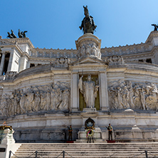 ROME, ITALY - JUNE 23, 2017: Amazing view of Altar of the Fatherland- Altare della Patria, known as the national Monument to Victor Emmanuel II in city of Rome, Italy