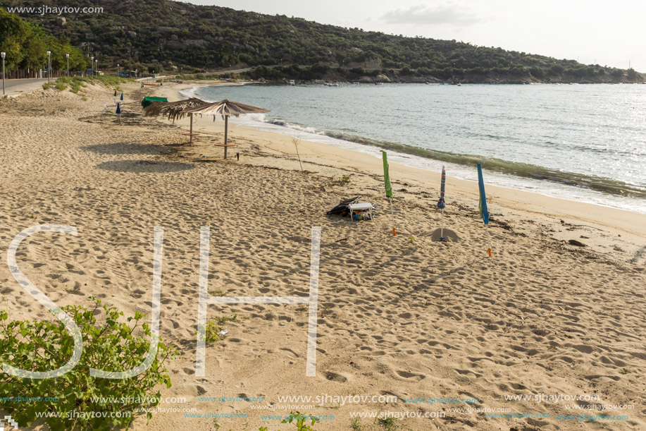 Panoramic view of Griavas Beach at Sithonia peninsula, Chalkidiki, Central Macedonia, Greece