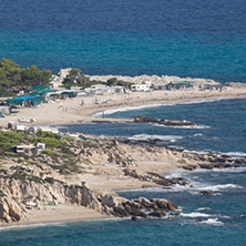 Panoramic view of Platanitsi Beach at Sithonia peninsula, Chalkidiki, Central Macedonia, Greece