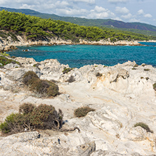 Seascape of Orange Beach Kavourotripes at Sithonia peninsula, Chalkidiki, Central Macedonia, Greece