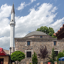 SKOPJE, REPUBLIC OF MACEDONIA - 13 MAY 2017: Typical street in old town of city of Skopje, Republic of Macedonia