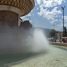 SKOPJE, REPUBLIC OF MACEDONIA - 13 MAY 2017: Philip II of Macedon Monument in Skopje, Republic of Macedonia