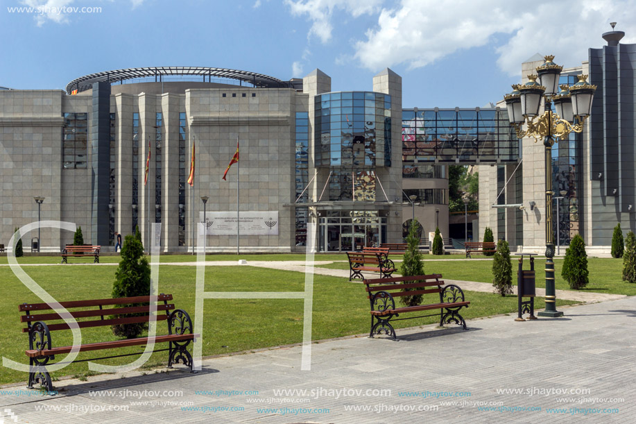 SKOPJE, REPUBLIC OF MACEDONIA - 13 MAY 2017: Holocaust Museum in city of  Skopje, Republic of Macedonia