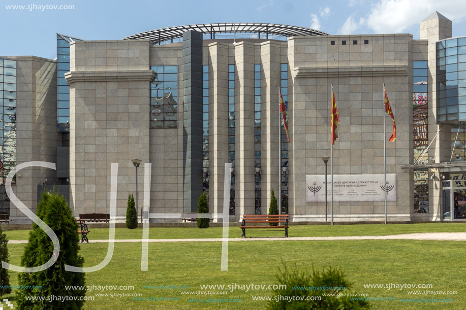 SKOPJE, REPUBLIC OF MACEDONIA - 13 MAY 2017: Holocaust Museum in city of  Skopje, Republic of Macedonia
