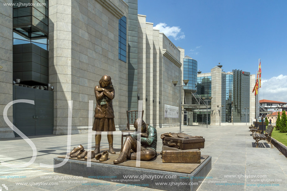 SKOPJE, REPUBLIC OF MACEDONIA - 13 MAY 2017: Holocaust Museum in city of  Skopje, Republic of Macedonia