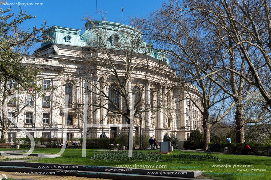 SOFIA, BULGARIA - APRIL 1, 2017: Amazing view of University of Sofia St. Kliment Ohridski, Bulgaria