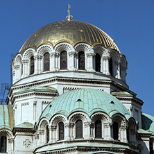 SOFIA, BULGARIA - APRIL 1, 2017: Amazing view of Cathedral Saint Alexander Nevski in Sofia, Bulgaria