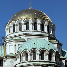 SOFIA, BULGARIA - APRIL 1, 2017: Amazing view of Cathedral Saint Alexander Nevski in Sofia, Bulgaria