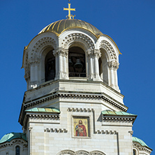 SOFIA, BULGARIA - APRIL 1, 2017: Amazing view of Cathedral Saint Alexander Nevski in Sofia, Bulgaria