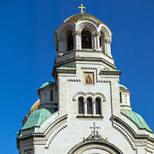 SOFIA, BULGARIA - APRIL 1, 2017: Amazing view of Cathedral Saint Alexander Nevski in Sofia, Bulgaria