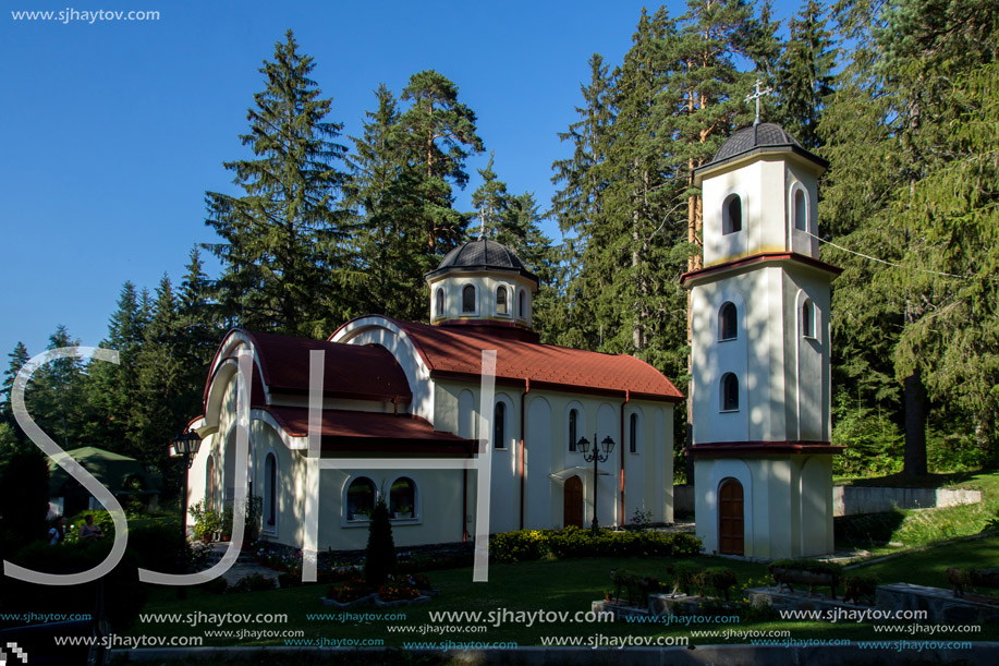PANICHISHTE, BULGARIA - AUGUST 13, 2013: Orthodox church in Panichishte resort in Rila Mountain, Bulgaria