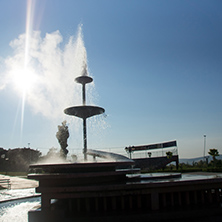 SAPAREVA BANYA, BULGARIA- AUGUST 13, 2013: The geyser with hot water in Spa Resort of Sapareva Banya, Bulgaria