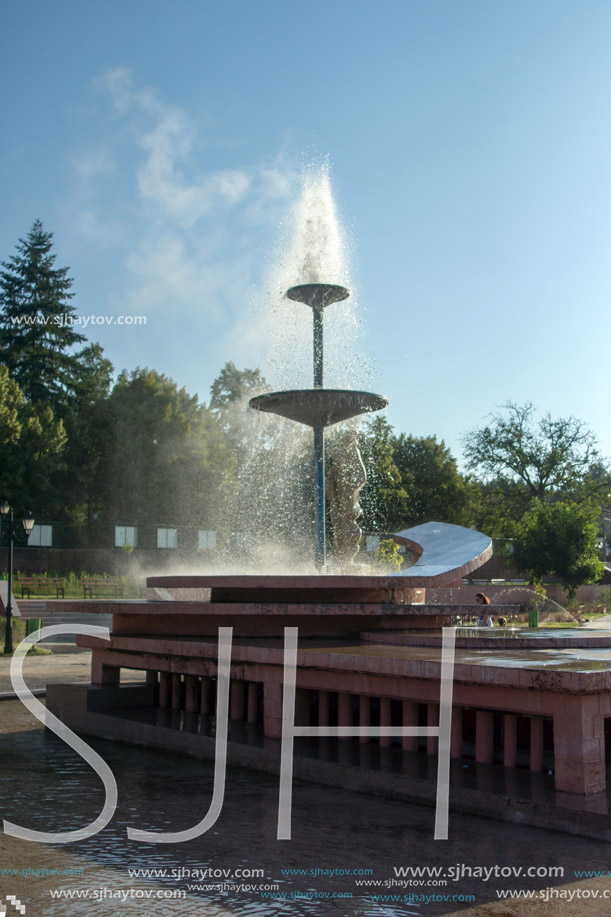 SAPAREVA BANYA, BULGARIA- AUGUST 13, 2013: The geyser with hot water in Spa Resort of Sapareva Banya, Bulgaria