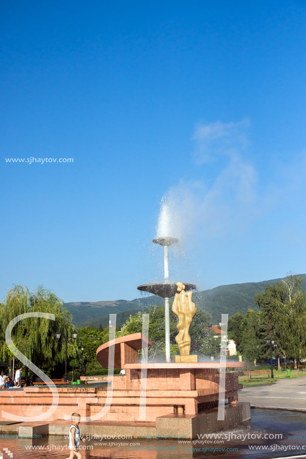 SAPAREVA BANYA, BULGARIA- AUGUST 13, 2013: The geyser with hot water in Spa Resort of Sapareva Banya, Bulgaria