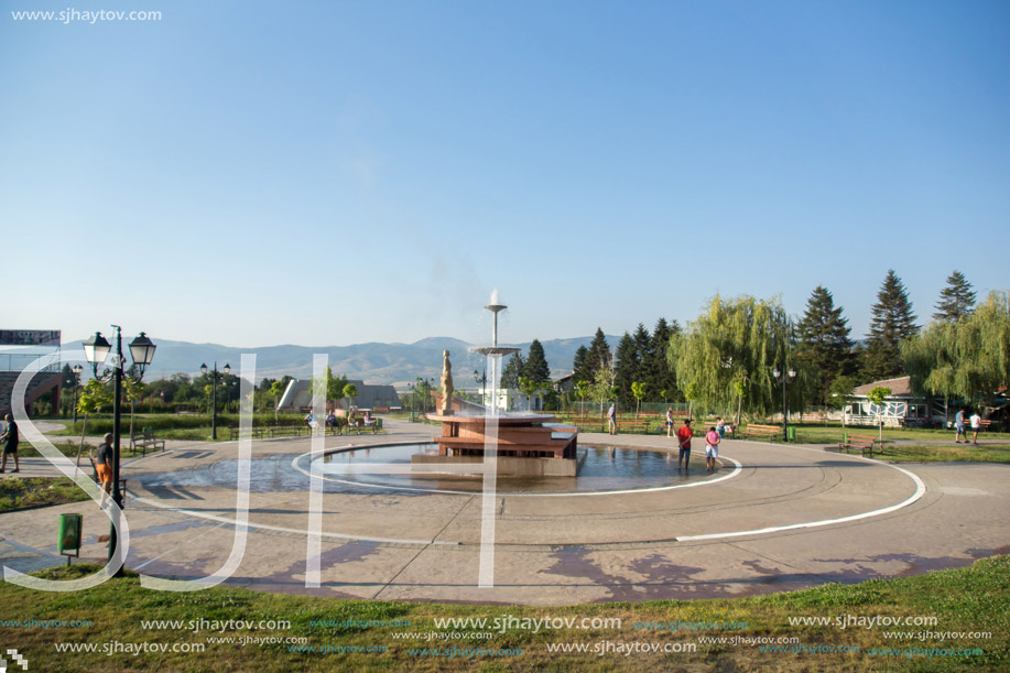 SAPAREVA BANYA, BULGARIA- AUGUST 13, 2013: The geyser with hot water in Spa Resort of Sapareva Banya, Bulgaria