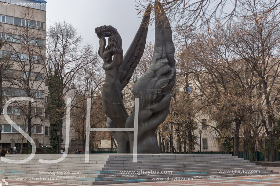 PLOVDIV, BULGARIA - DECEMBER 30, 2016: Monument of The Unification of Bulgaria in city of Plovdiv, Bulgaria
