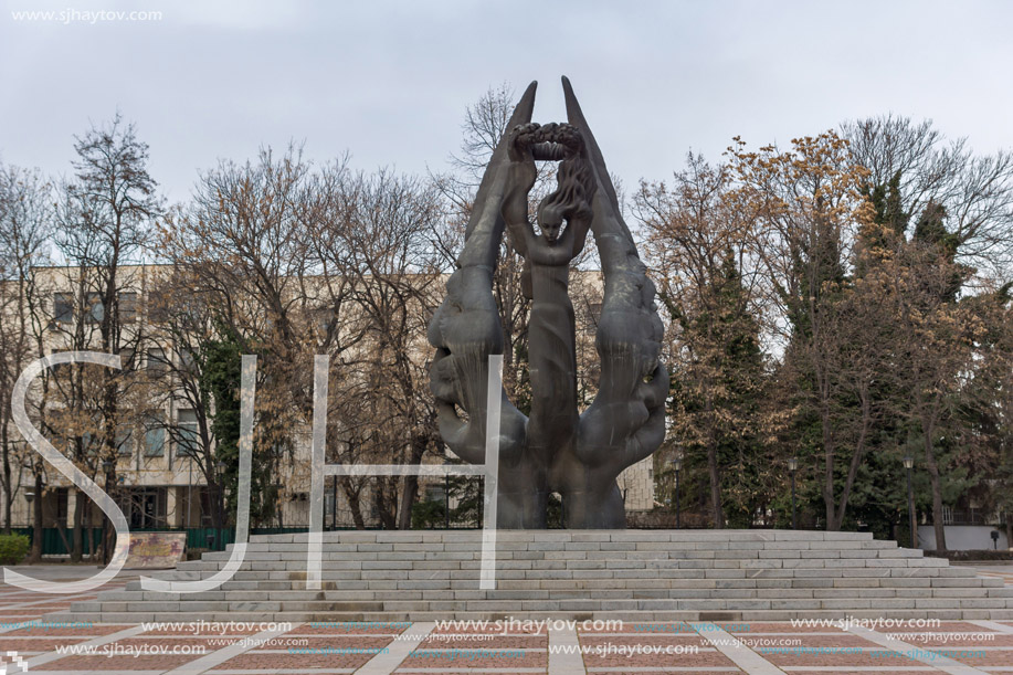 PLOVDIV, BULGARIA - DECEMBER 30, 2016: Monument of The Unification of Bulgaria in city of Plovdiv, Bulgaria