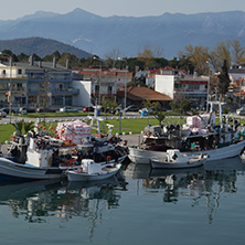 KERAMOTI, GREECE - APRIL 4, 2016:  Amazing view of Port of village of Keramoti, East Macedonia and Thrace, Greece