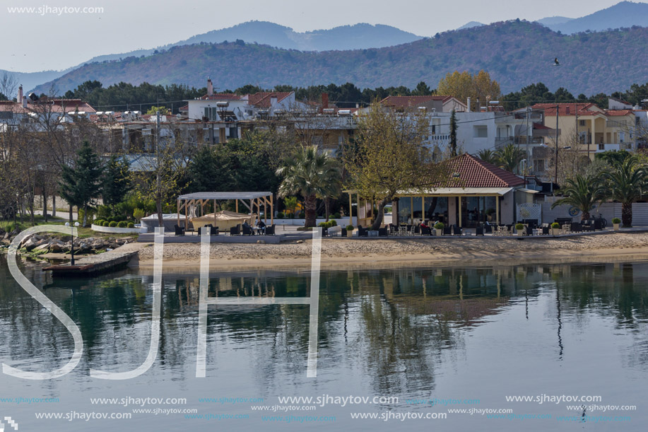 KERAMOTI, GREECE - APRIL 4, 2016:  Amazing view of Port of village of Keramoti, East Macedonia and Thrace, Greece