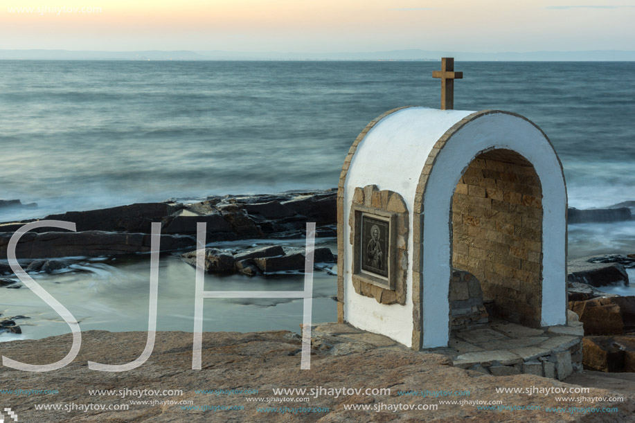 Iconostasis St. Peter and St. Nicholas at coastline of village of Chernomorets, Burgas Region, Bulgaria