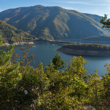 Amazing Autumn landscape of Meander of Vacha (Antonivanovtsy) Reservoir, Rhodopes Mountain, Bulgaria