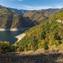 Amazing Autumn landscape of Meander of Vacha (Antonivanovtsy) Reservoir, Rhodopes Mountain, Bulgaria