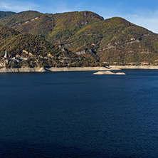 Amazing Autumn landscape of Meander of Vacha (Antonivanovtsy) Reservoir, Rhodopes Mountain, Bulgaria