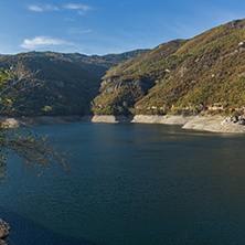 Amazing Autumn landscape of Meander of Vacha (Antonivanovtsy) Reservoir, Rhodopes Mountain, Bulgaria