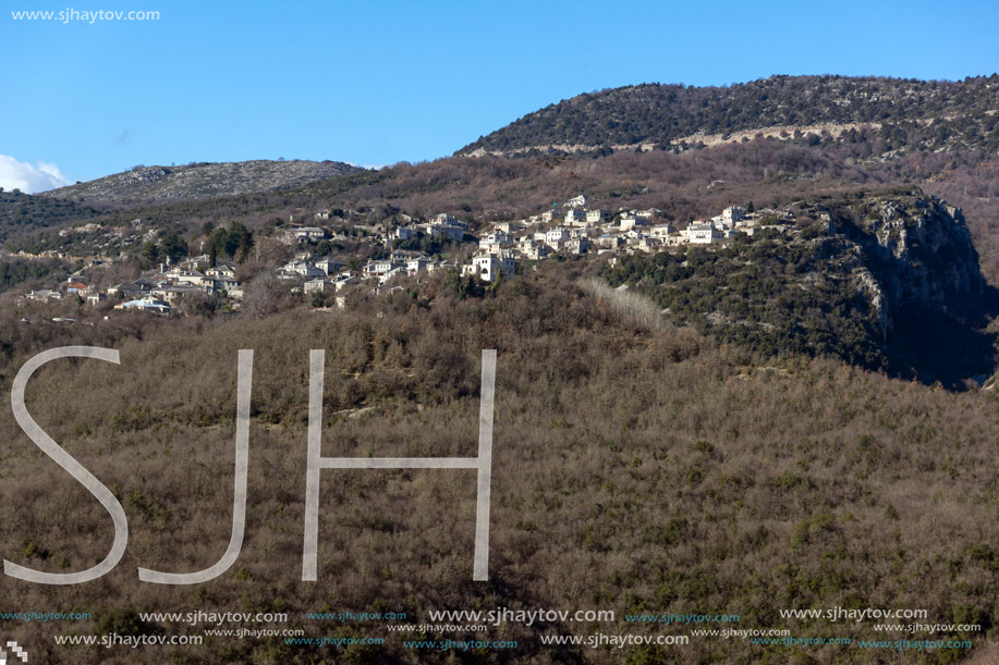 Panoramic view of village Vitsa, Zagori, Epirus, Greece