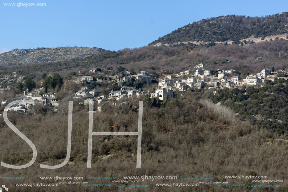 Panoramic view of village Vitsa, Zagori, Epirus, Greece