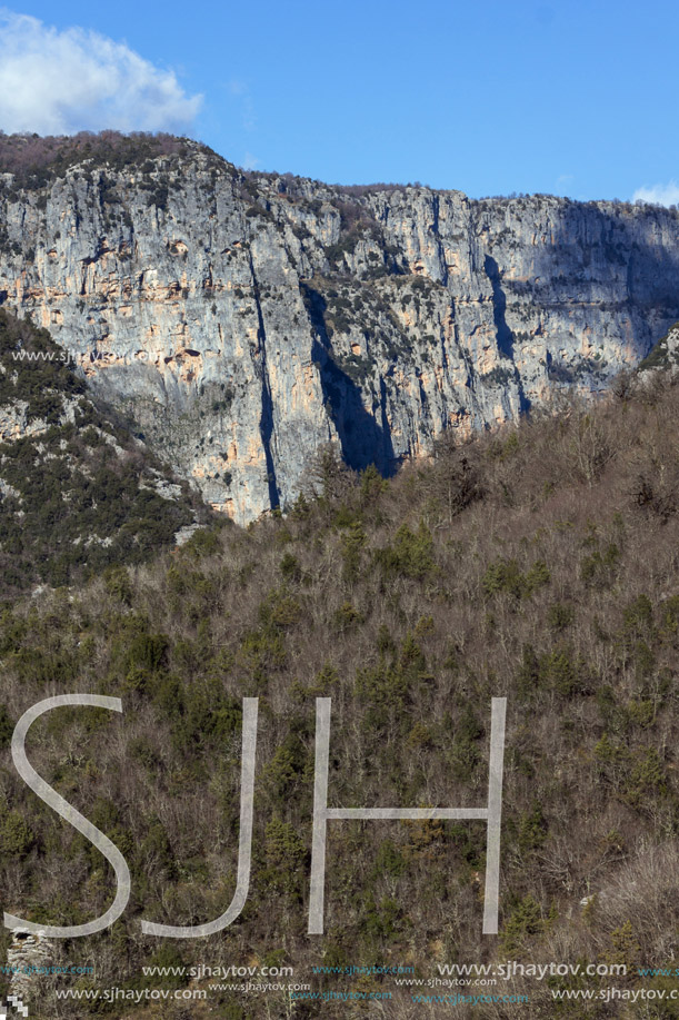 Amazing landscape of Vikos gorge and Pindus Mountains, Zagori, Epirus, Greece