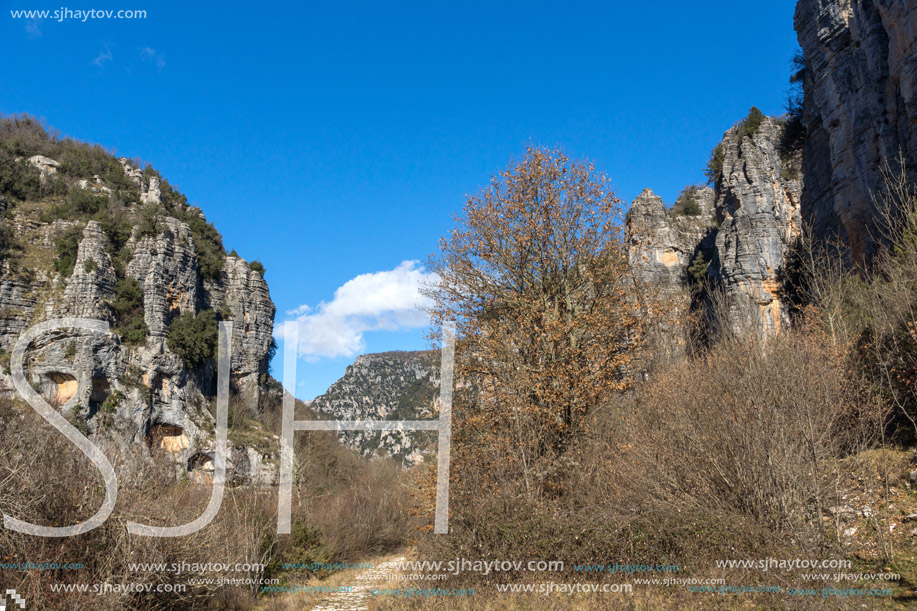 Amazing landscape of Vikos gorge and Pindus Mountains, Zagori, Epirus, Greece