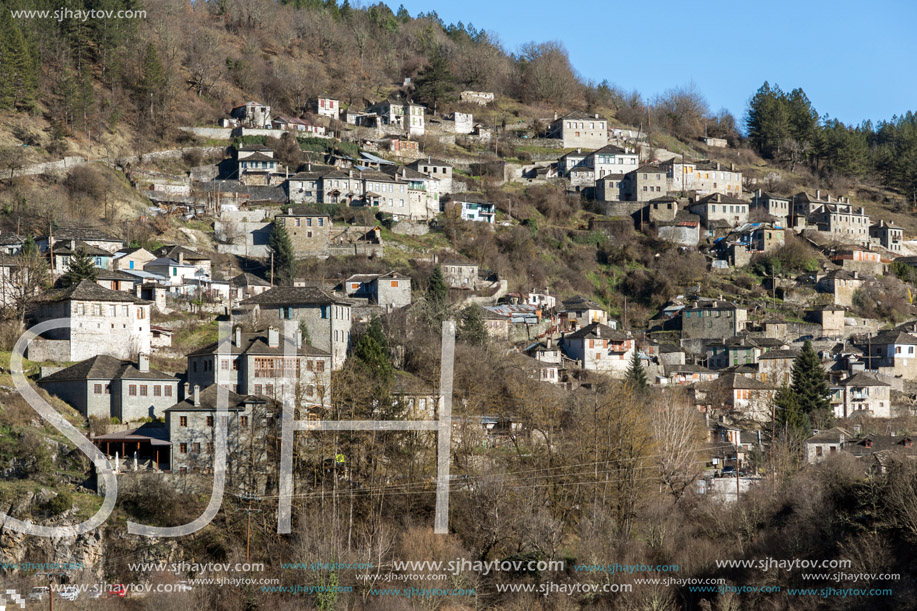 Panoramic view of village Kipoi, Zagori, Epirus, Greece