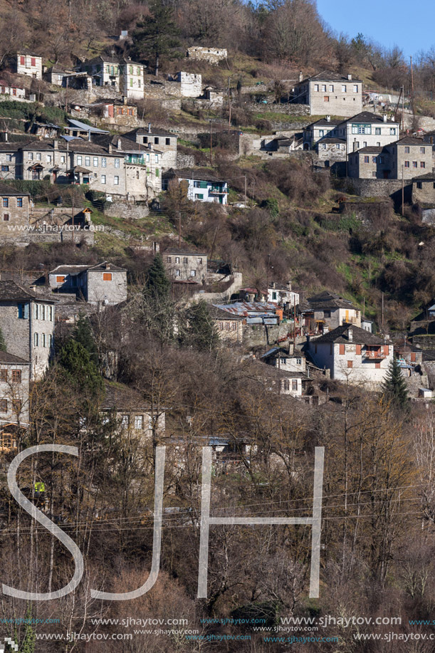 Panoramic view of village Kipoi, Zagori, Epirus, Greece