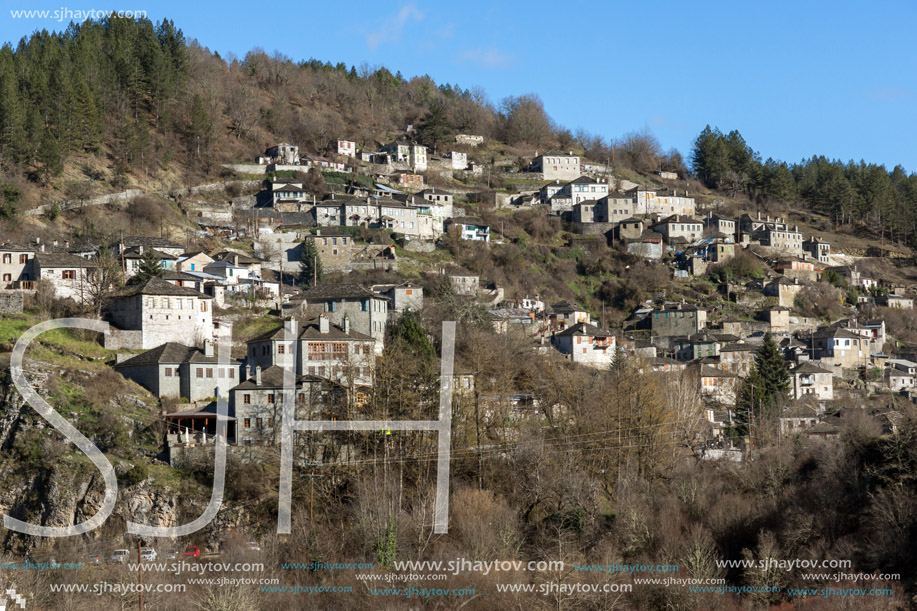 Panoramic view of village Kipoi, Zagori, Epirus, Greece