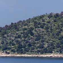 THASOPOULA ISLAND, GREECE - APRIL 5, 2016:  Panorama of Thasopoula Island, East Macedonia and Thrace, Greece