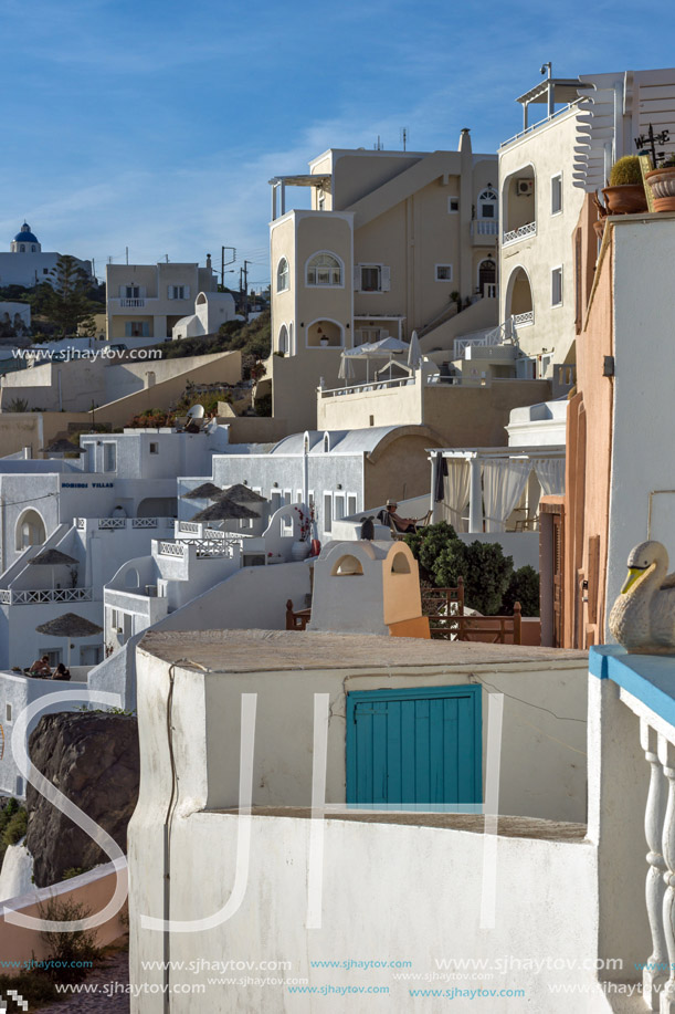 SANTORINI, GREECE - MAY 5, 2013: Panoramic view of Santorini island, Thira, Cyclades, Greece