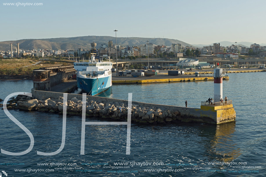 SYROS, GREECE - APRIL 30, 2013: Port of city of Piraeus, Athens, Attica, Greece