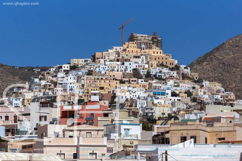 SYROS, GREECE - APRIL 30, 2013: Panoramic view to City of Ermopoli, Syros, Cyclades Islands, Greece