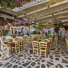 MYKONOS, GREECE - MAY 1, 2013: Typical street on the island of Mykonos, Cyclades, Greece