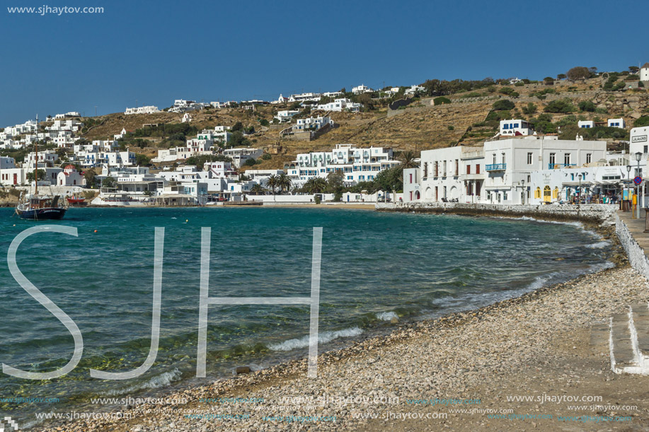 MYKONOS, GREECE - MAY 1, 2013:  Port on the island of Mykonos, Cyclades, Greece