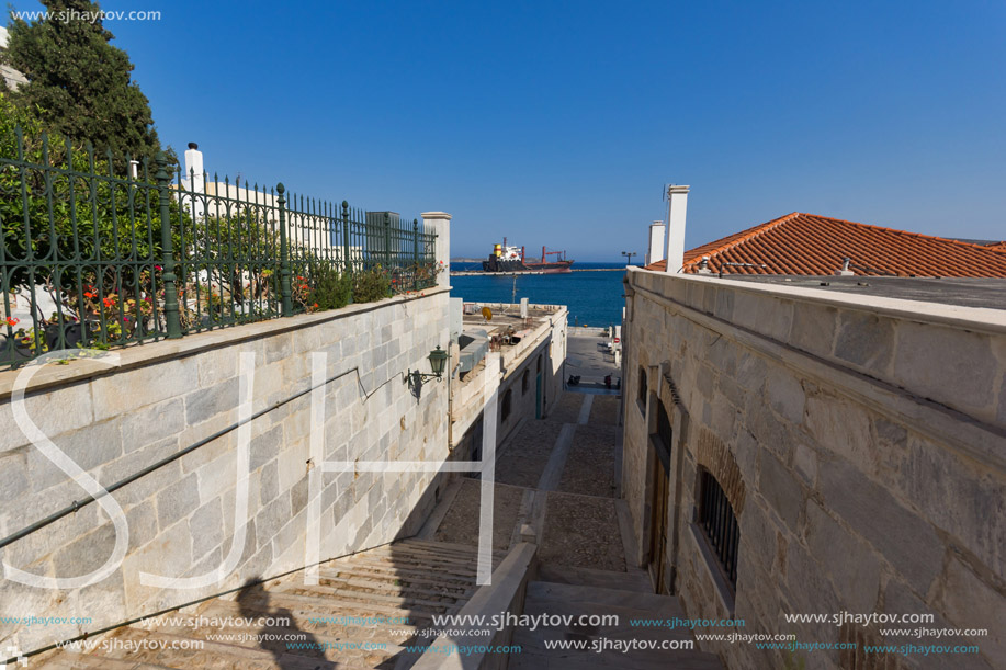 SYROS, GREECE - MAY 2, 2013: Center of the City of Ermopoli, Syros, Cyclades Islands, Greece