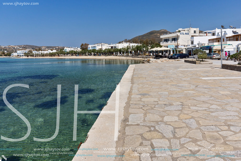 PAROS, GREECE - MAY 3, 2013: Port of town of Parakia, Paros island, Cyclades, Greece